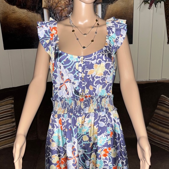 Leifsdottier • Maxi • Boho • Multi-Colors • Floral • Silk • Size 12 • Dress - Picture 5 of 16